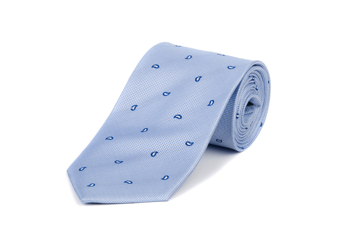 Light Blue Bean 100% Silk Tie