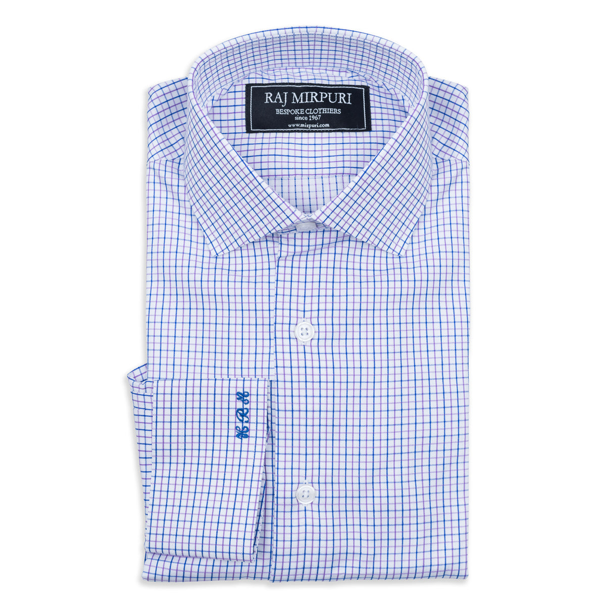 Bespoke - Blue & Lavender Tattersall Tailored Shirt